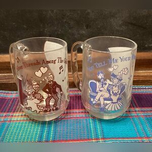 Vintage Hazel Atlas 1950s Song Mug Series Two Beer Drink Mugs Music Lyrics